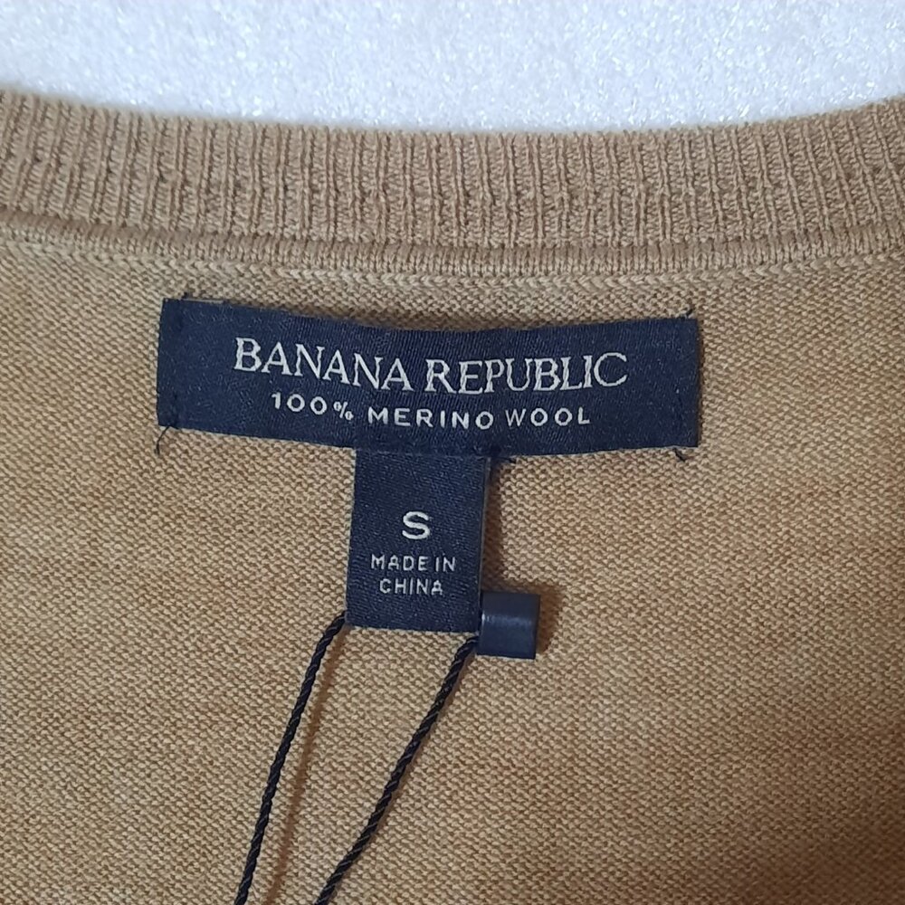 NWT Extra Fine Merino Wool Washable V Neck Caramel Brown Pullover Sweater Small - Picture 8 of 16